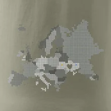 Mapa Európy - srdce v Ukrajine
