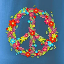 Peace symbol červené kvety