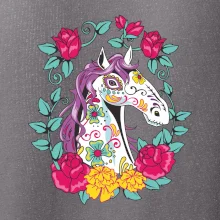 Kôň farebný s kvetinami