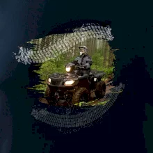 ATV štvorkolka v lese ATV štvorkolka v lese