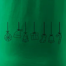 Rodinné vianočné tričká - Vianočné ozdoby na povrázku