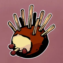 Gaštanový ježko - prsník