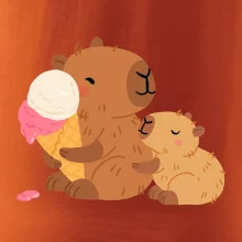 Kapybara so zmrzlinou