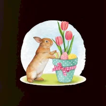 Veľkonočný zajačik tulipány