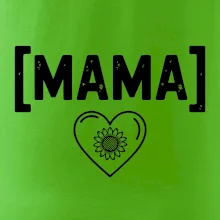 Mama nápis a srdce a slnečnice