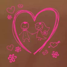 Svadba - kreslené srdce
