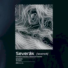 Severák - vrstevnice v obdĺžniku