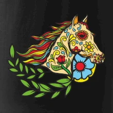 Kôň farebný s listami Kôň farebný s listami