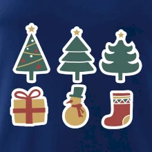 Vianočná sada - stromčeky a darčeky