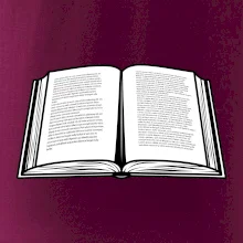 Kniha čiernobiela otvorená s textom