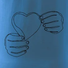 Ruka držiaca srdce jedným ťahom