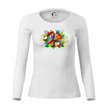 Peace symbol prerastený kvetinami