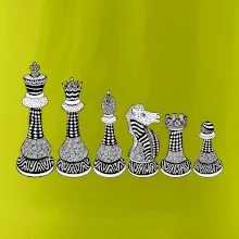 Šachové figúrky v rade - kreslené