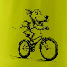 Pes na bicykli