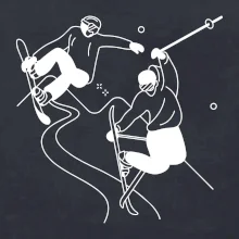 Lyžovanie - kreslené obrázok