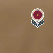 Folklór na prsníku kvetina guľatá