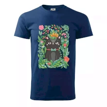 Mačka s kvetmi maľované