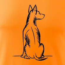 Pes kreslený zozadu