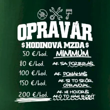 Hodinová mzda - opravár Hodinová mzda - opravár