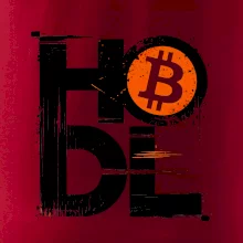 Hodl velký nápis a logo BTC