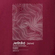 Ještěd - vrstevnice v obdĺžniku