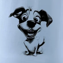 Čiernobiela karikatúra Jack Russell teriér
