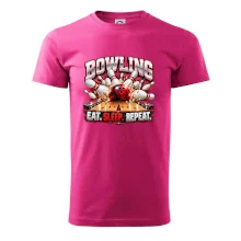 Bowlingová guľa a kolky eat sleep repeat