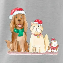 Veselé vianoce - pes, škrečok a mačka
