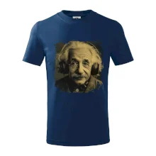 Albert Einstein so slúchadlami