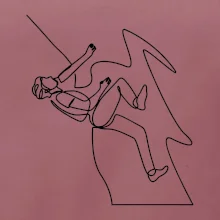 Lezec na skale jedným ťahom