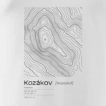 Kozákov - vrstevnice v obdĺžniku