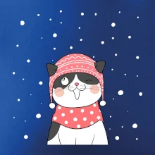 Mačka v zimnej čiapke