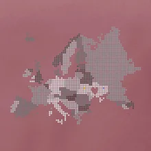 Mapa Európy - srdce v Ukrajine