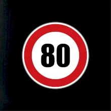 Dopravná značka - obmedzenie rýchlosti 80