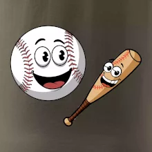 Parové tričko - baseballová raketa a loptička