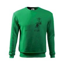 Kreslený rybár na pni