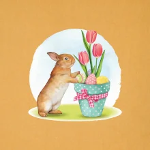 Veľkonočný zajačik tulipány