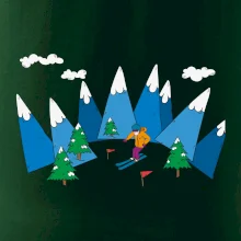 Lyžiar a farebné hory