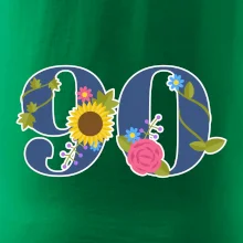 Kvetinové číslo kreslené - 90