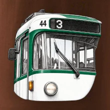 Detail čela T3R SLF tečkovaná perokresba