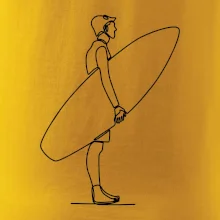 Surfer stojaci jedným ťahom