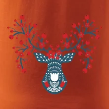 Folklór - jeleň s červenými plodmi