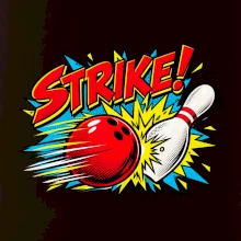 Strike komiksový bowlingový náraz