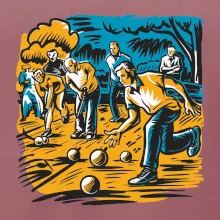 Petanque hra - modro oranžová