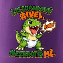 Listopadový živel zelený dinosaurus rex v plence