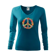 Peace symbol červené kvety