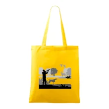 Lovec a stavač v lese