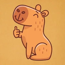 Kapybara s palcom hore