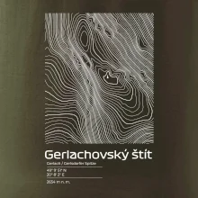 Gerlachovský štít - vrstevnice v obdĺžniku