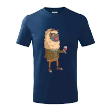 Alpaka s vínom muž